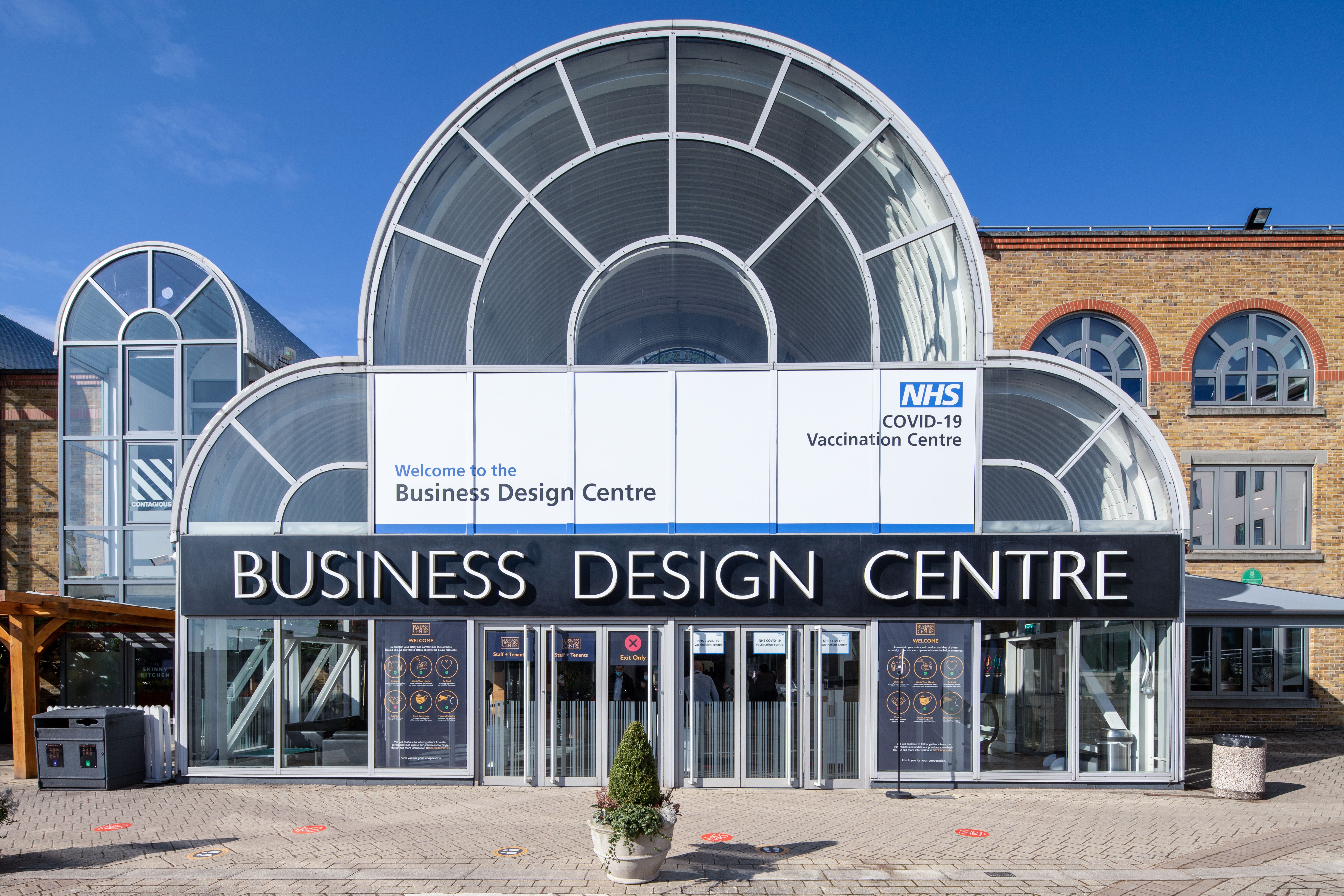 COVID-19 NHS Vaccination Centre opens at London's Business Design Centre